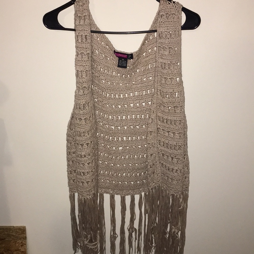 Say What? 2X Fringe Tank Top Vest